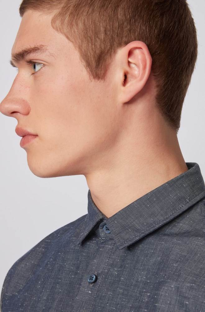 Hugo Boss Slim-fit shirt Mørke Blå | QVinWwcJ