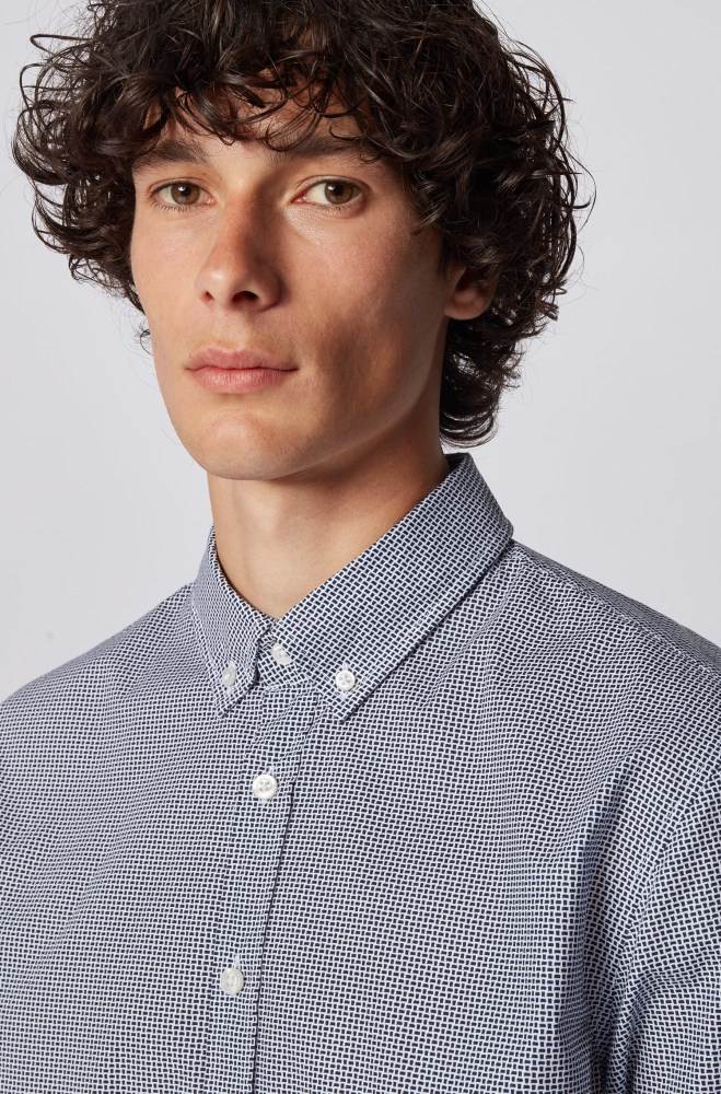 Hugo Boss Slim-fit shirt Mørke Blå | ct9xcVOZ