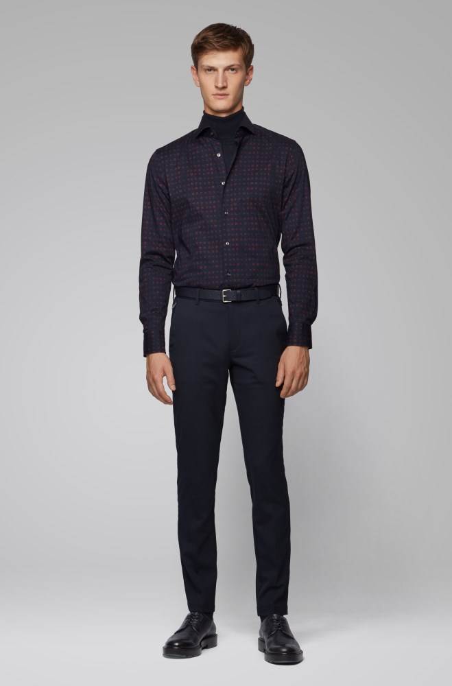 Hugo Boss Slim-fit shirt Mørke Blå | dzixAUaL