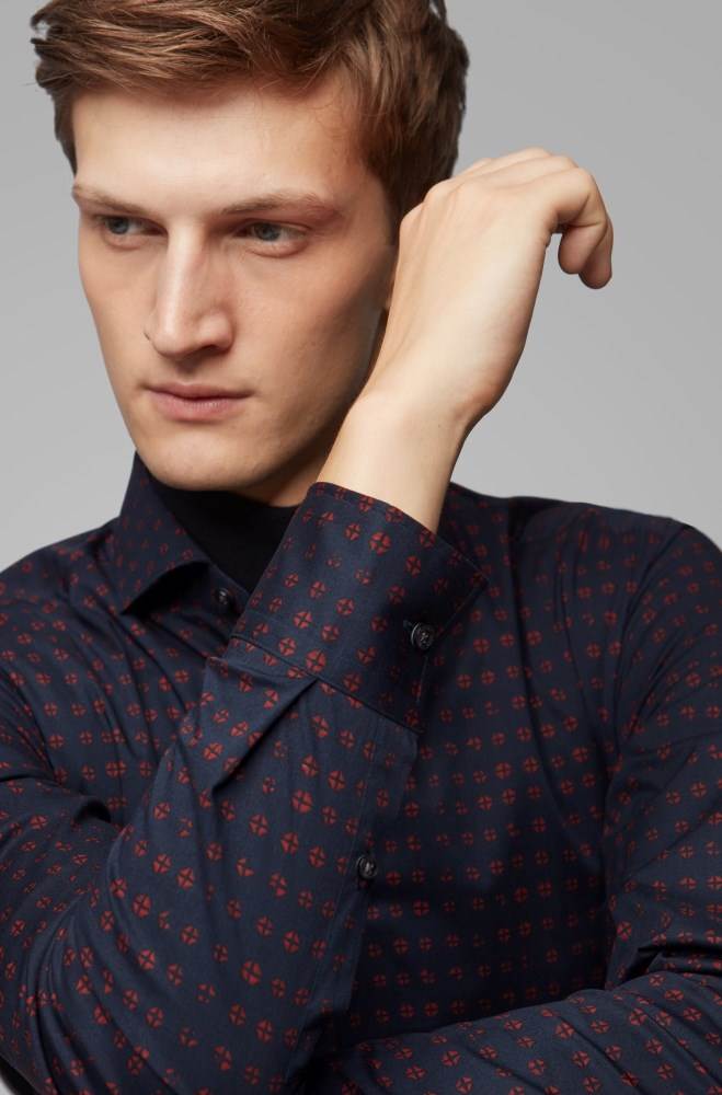 Hugo Boss Slim-fit shirt Mørke Blå | dzixAUaL