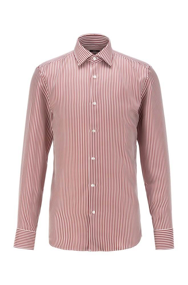 Hugo Boss Slim-fit shirt Mørke Rød | NQFgDuUV