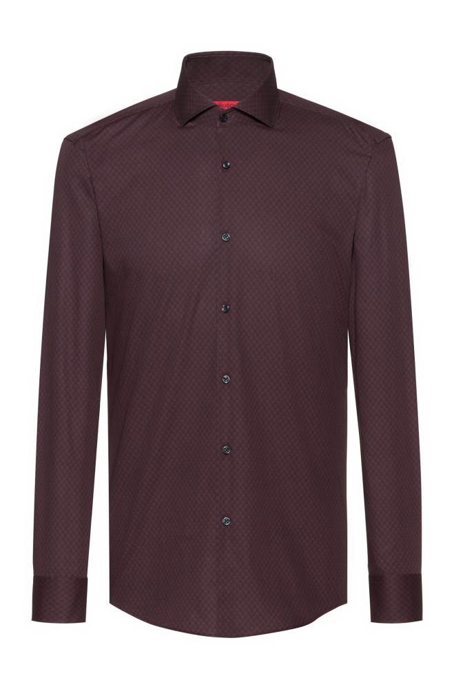 Hugo Boss Slim-fit shirt Mørke Rød | jfqA1r2b