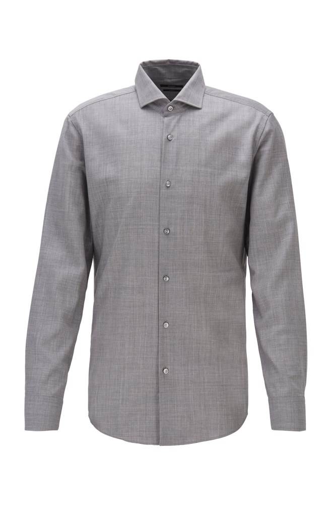 Hugo Boss Slim-fit shirt Sølv | fFrO4Ff3