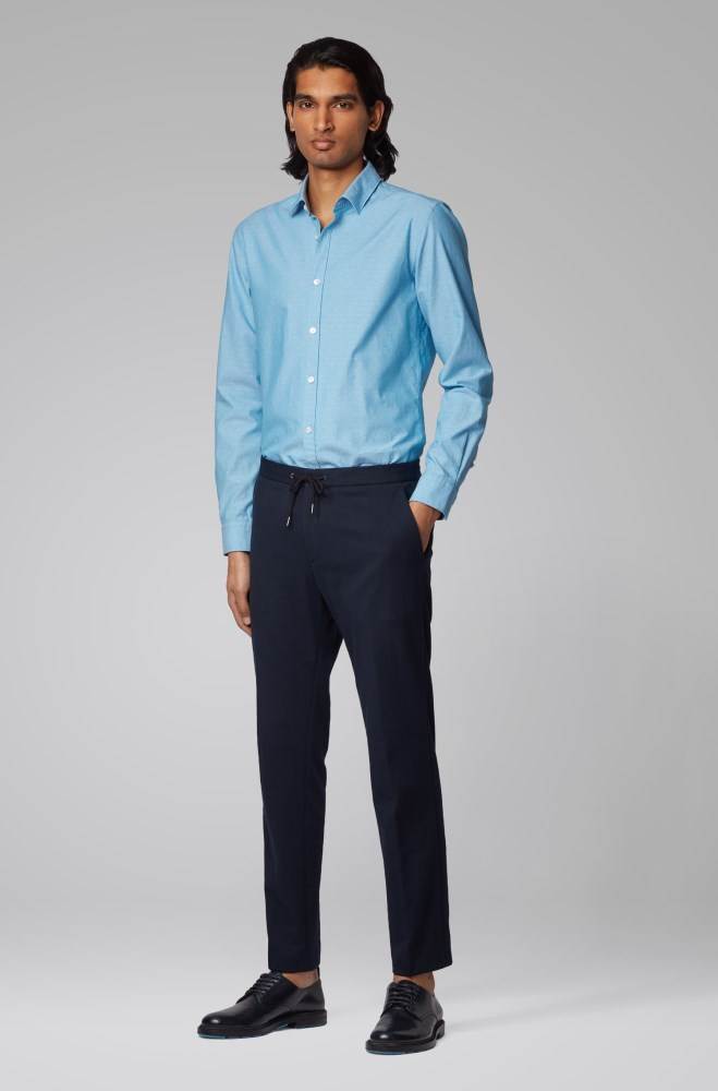 Hugo Boss Slim-fit shirt Turkis | Wj85fkRX