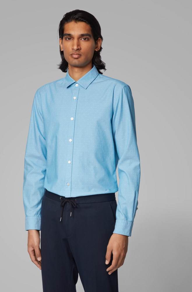 Hugo Boss Slim-fit shirt Turkis | Wj85fkRX