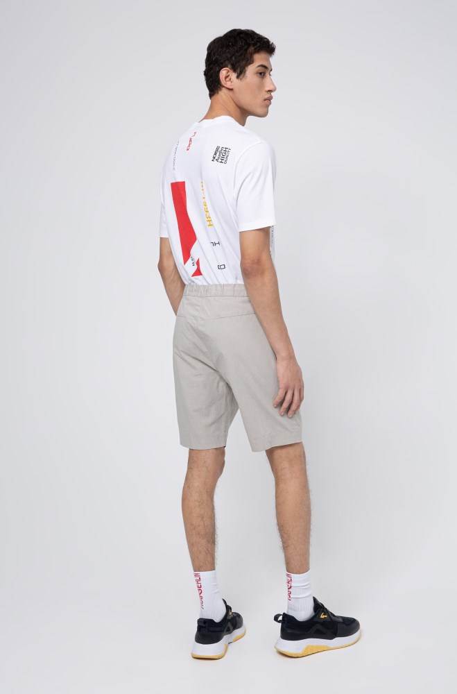 Hugo Boss Slim-fit shorts Beige | CuvX0Izb