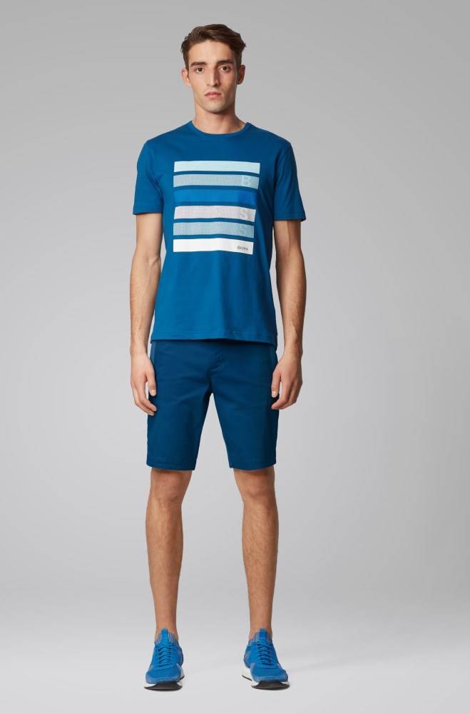 Hugo Boss Slim-fit shorts Blå | VdE9CQSI