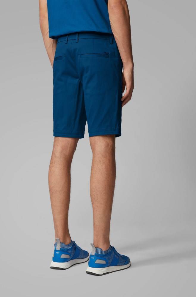 Hugo Boss Slim-fit shorts Blå | VdE9CQSI