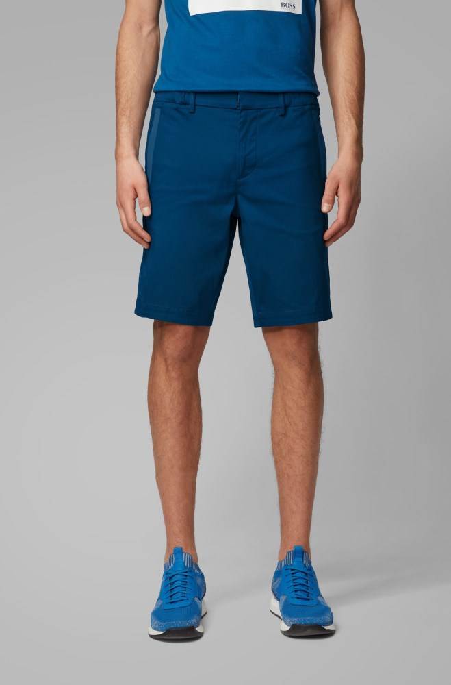 Hugo Boss Slim-fit shorts Blå | VdE9CQSI