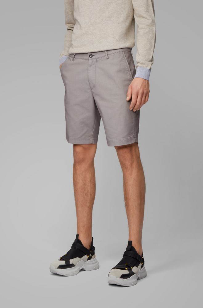 Hugo Boss Slim-fit shorts Grå | eZ1Z7yh2