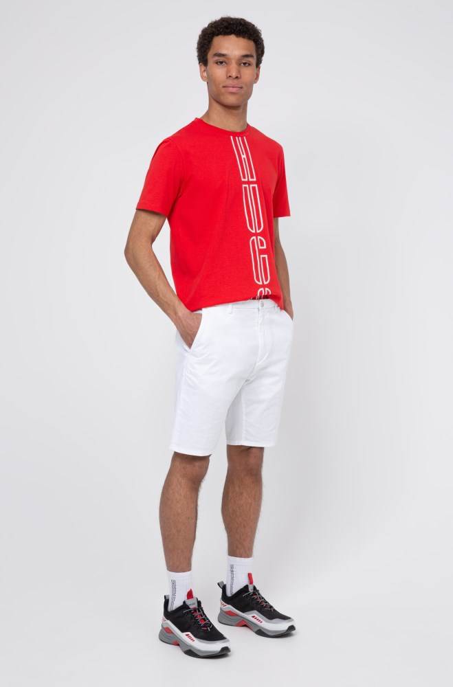 Hugo Boss Slim-fit shorts Hvite | o3DqVXPV