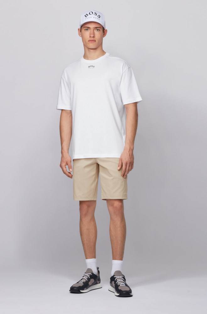 Hugo Boss Slim-fit shorts Lyse Beige | 1DWRaG4S