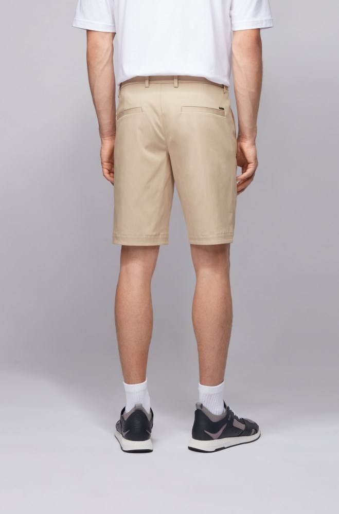 Hugo Boss Slim-fit shorts Lyse Beige | 1DWRaG4S