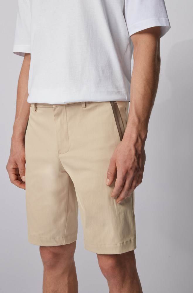 Hugo Boss Slim-fit shorts Lyse Beige | 1DWRaG4S