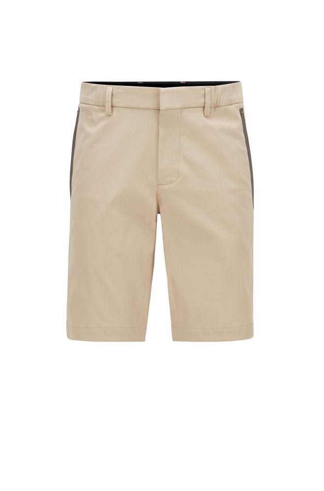 Hugo Boss Slim-fit shorts Lyse Beige | 1DWRaG4S