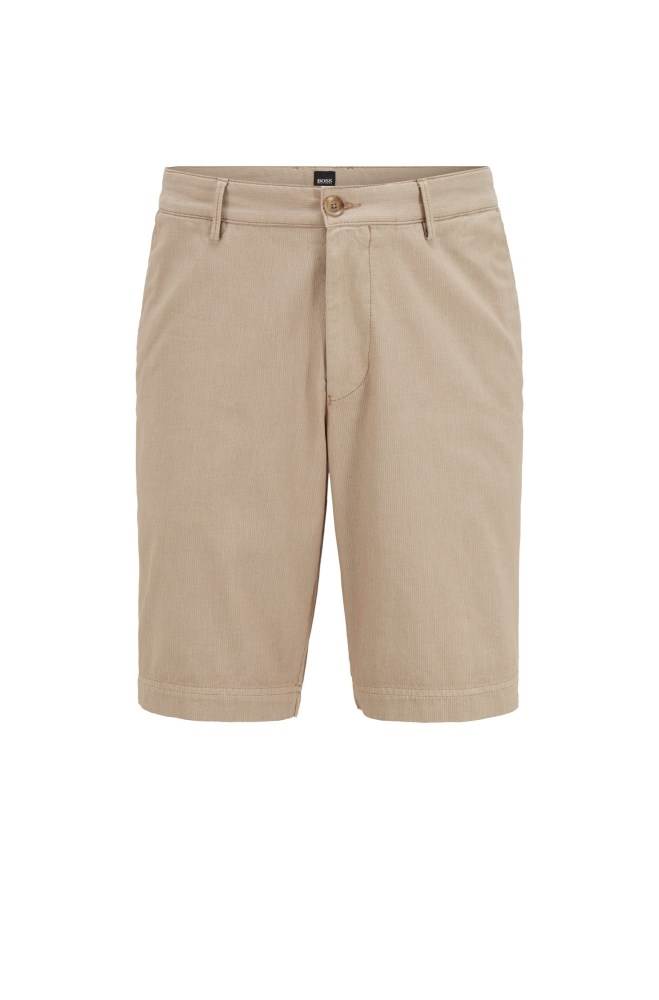 Hugo Boss Slim-fit shorts Lyse Brune | J1TnTCE8