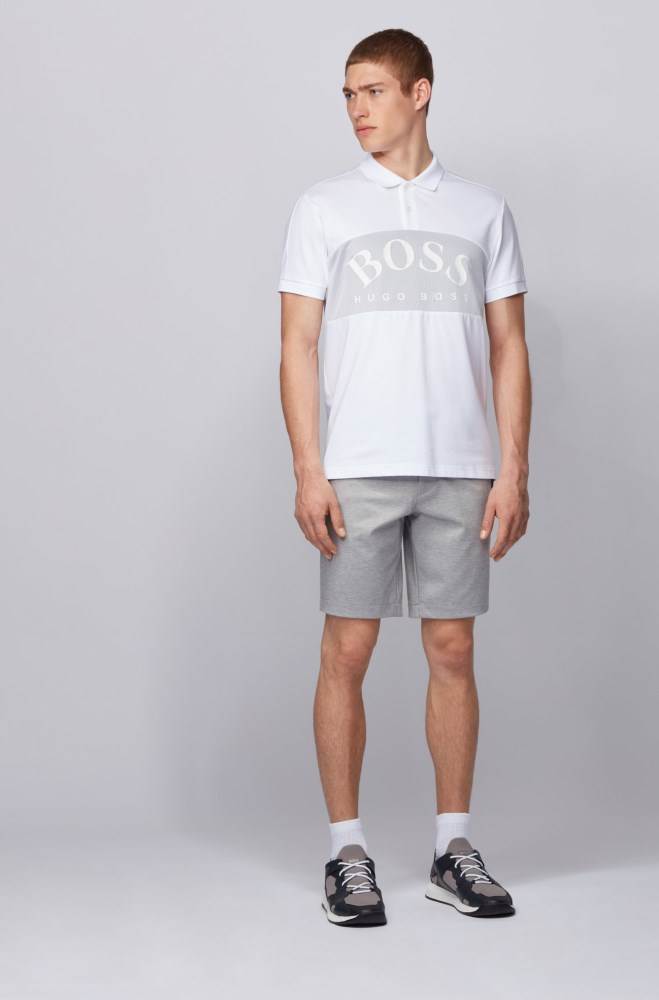 Hugo Boss Slim-fit shorts Lyse Grå | WEfuetAx