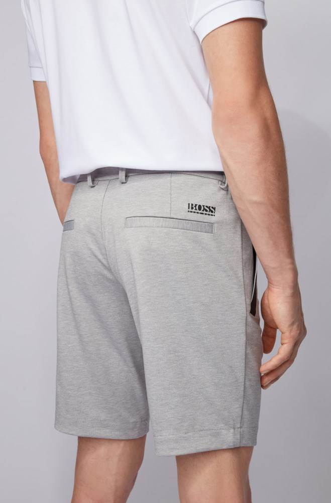 Hugo Boss Slim-fit shorts Lyse Grå | WEfuetAx