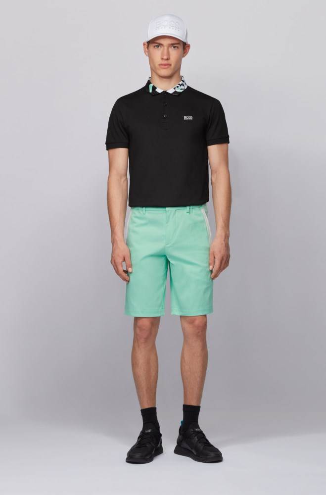 Hugo Boss Slim-fit shorts Lyse Grønn | 8aSO4yDb