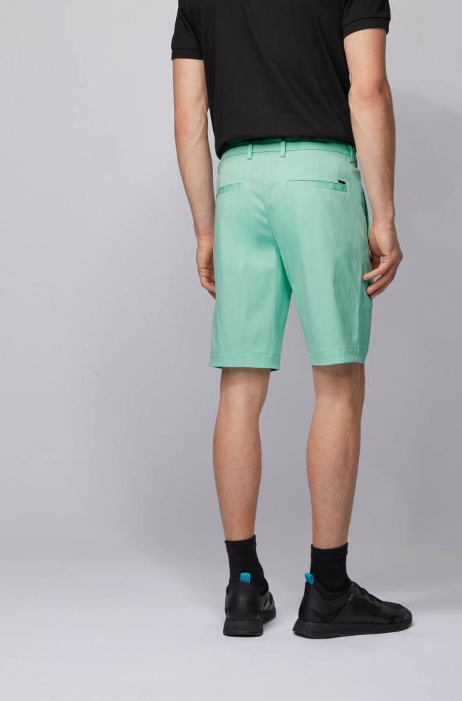 Hugo Boss Slim-fit shorts Lyse Grønn | QI2oM6wd