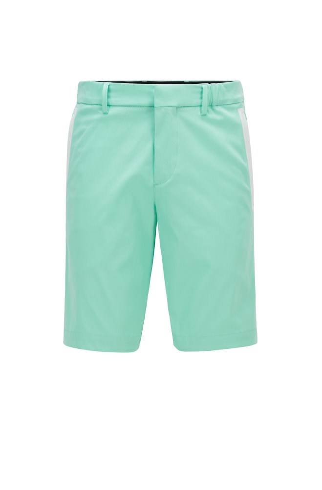 Hugo Boss Slim-fit shorts Lyse Grønn | QI2oM6wd