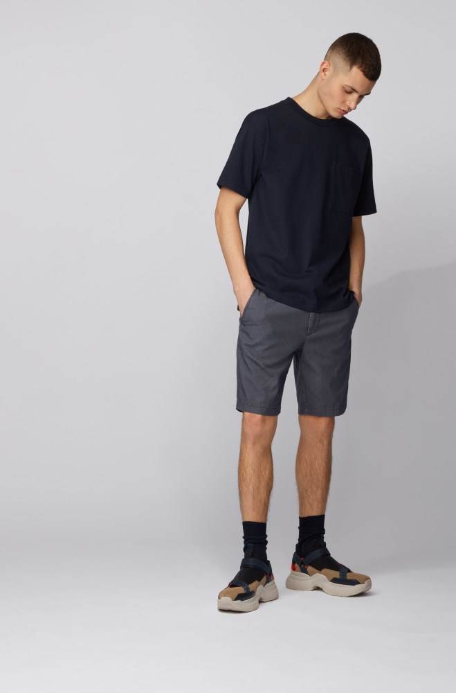 Hugo Boss Slim-fit shorts Mørke Blå | NgKI5RL0