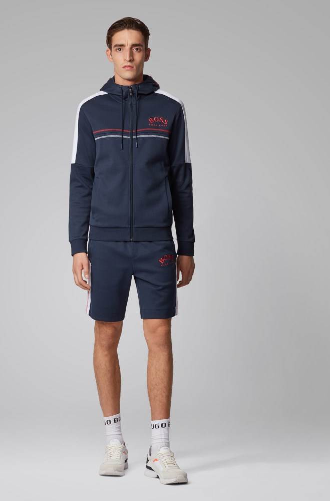 Hugo Boss Slim-fit shorts Mørke Blå | pCjcJAff