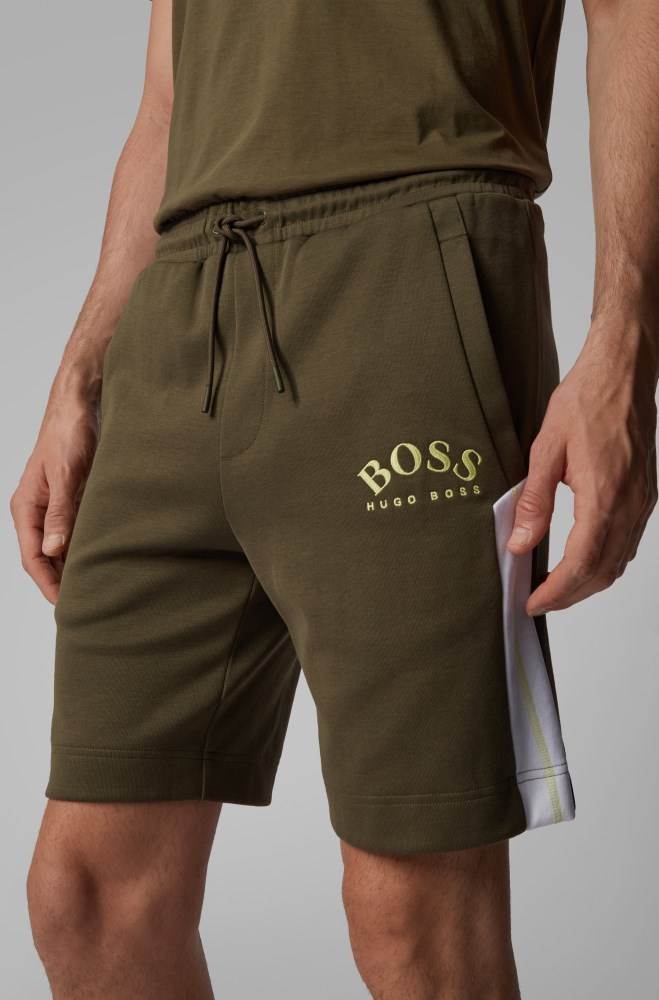 Hugo Boss Slim-fit shorts Mørke Grønn | F7H9gDtl