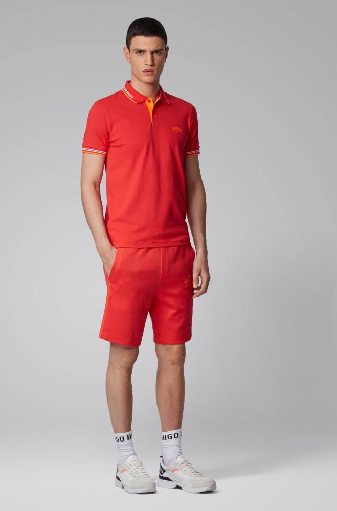 Hugo Boss Slim-fit shorts Rød | 2zppiZLC