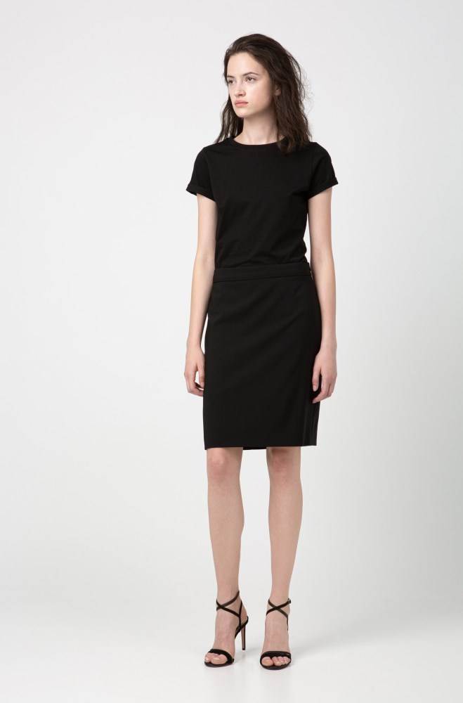 Hugo Boss Slim-fit skirt Svarte | rAdf8aEb