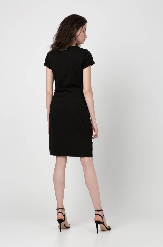 Hugo Boss Slim-fit skirt Svarte | rAdf8aEb