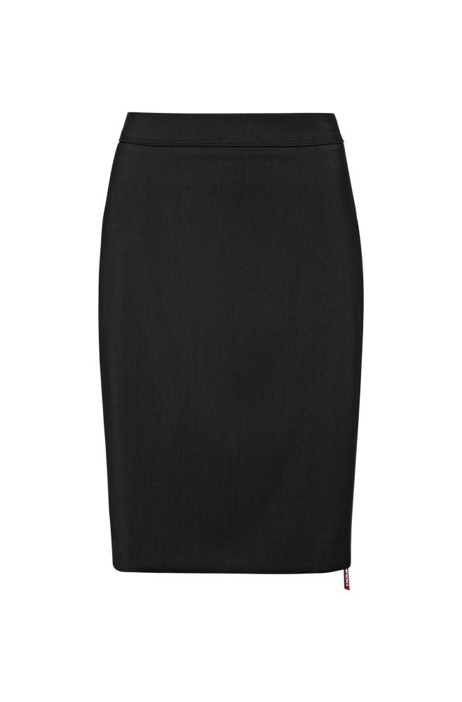 Hugo Boss Slim-fit skirt Svarte | rAdf8aEb