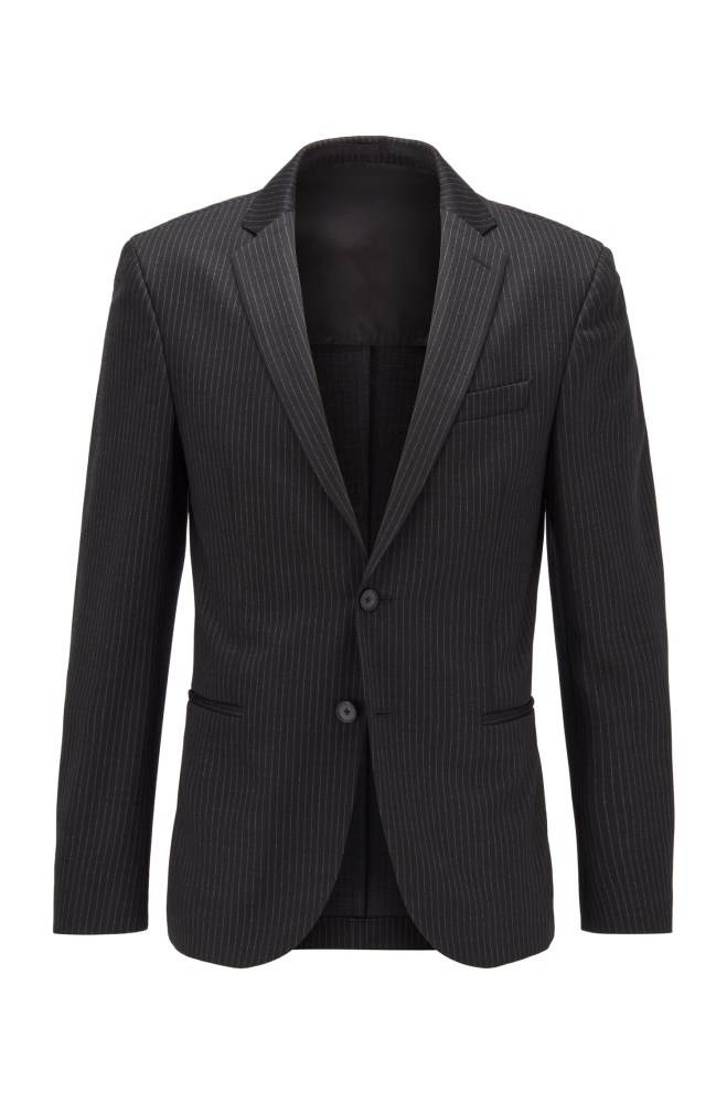 Hugo Boss Slim-fit striped jacket Svarte | kDr7CwON