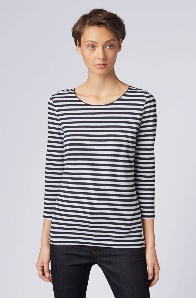 Hugo Boss Slim-fit striped top Patterned | 4N0KMhRP