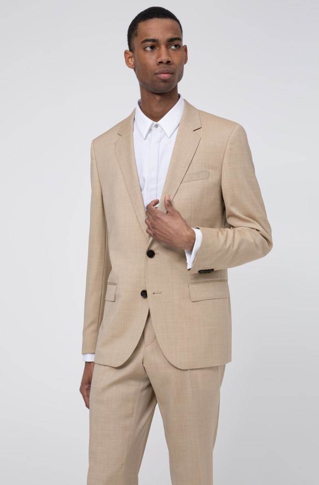 Hugo Boss Slim-fit suit Beige | Cuuyjyqi