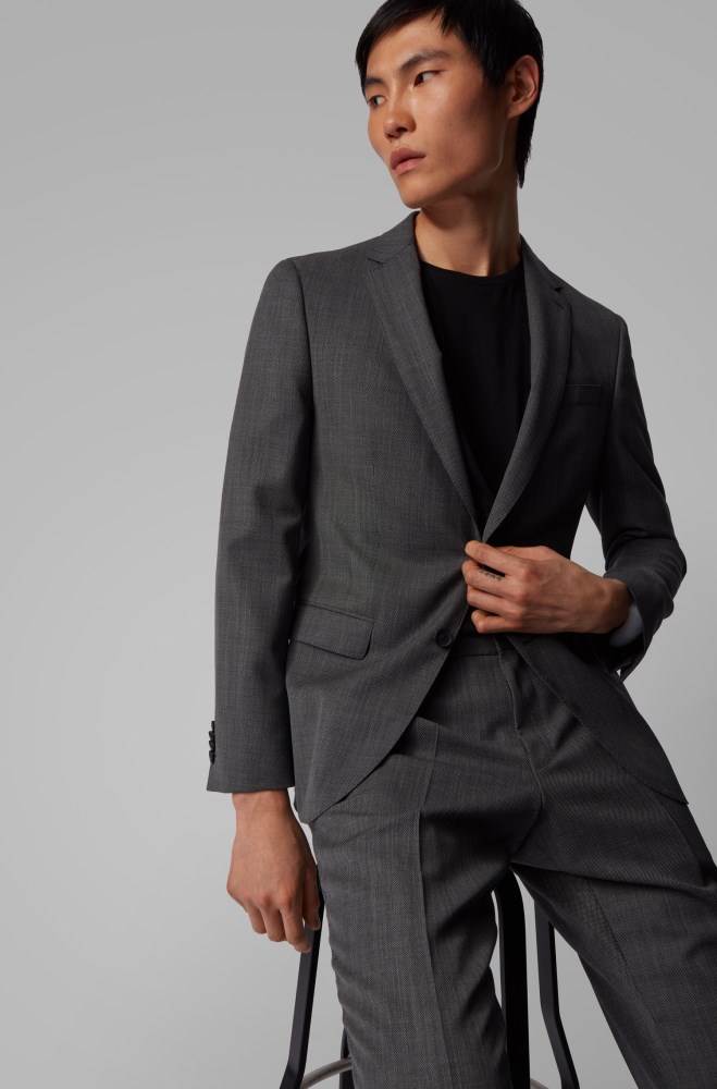 Hugo Boss Slim-fit suit Svarte | cXHVArf9