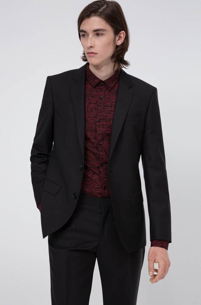 Hugo Boss Slim-fit suit Svarte | eLRZBF3S