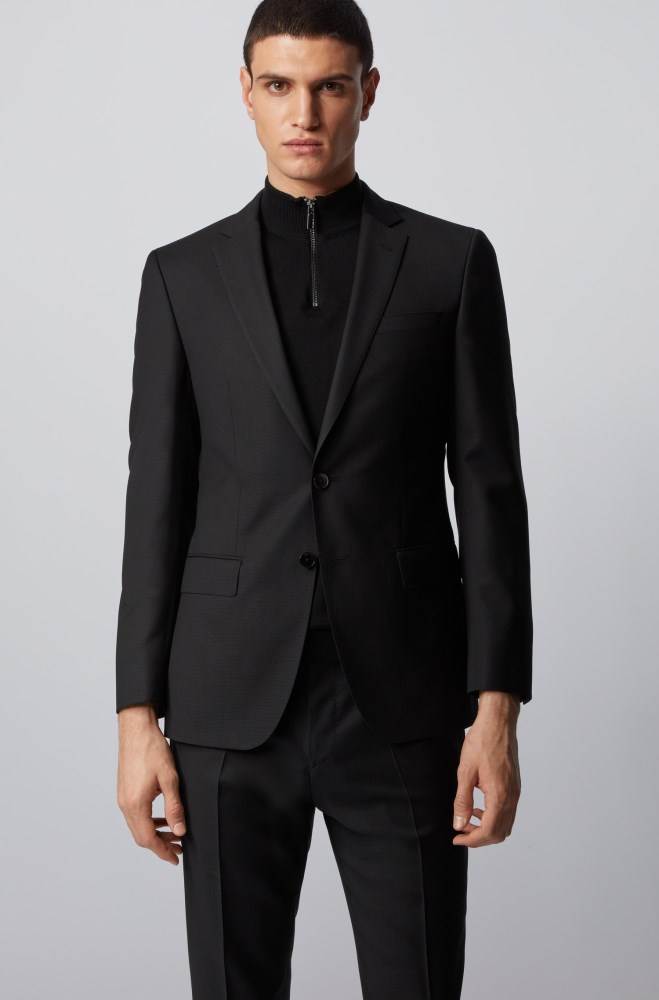 Hugo Boss Slim-fit suit Svarte | kOFFLk1B