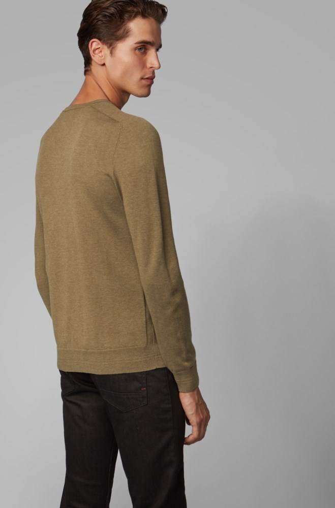 Hugo Boss Slim-fit sweater Khaki | pGK03edA