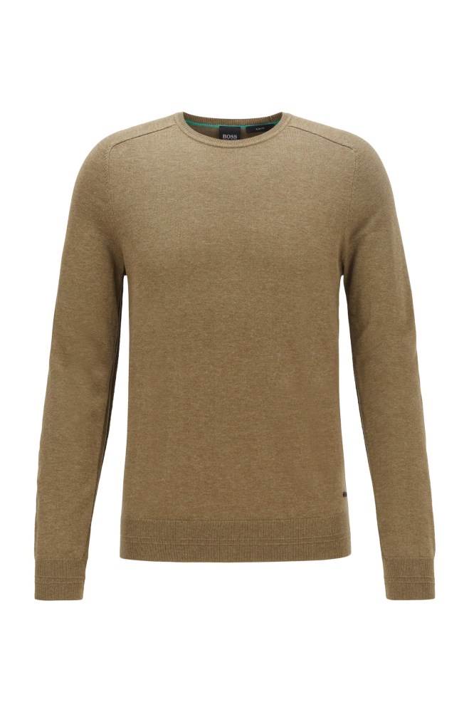 Hugo Boss Slim-fit sweater Khaki | pGK03edA