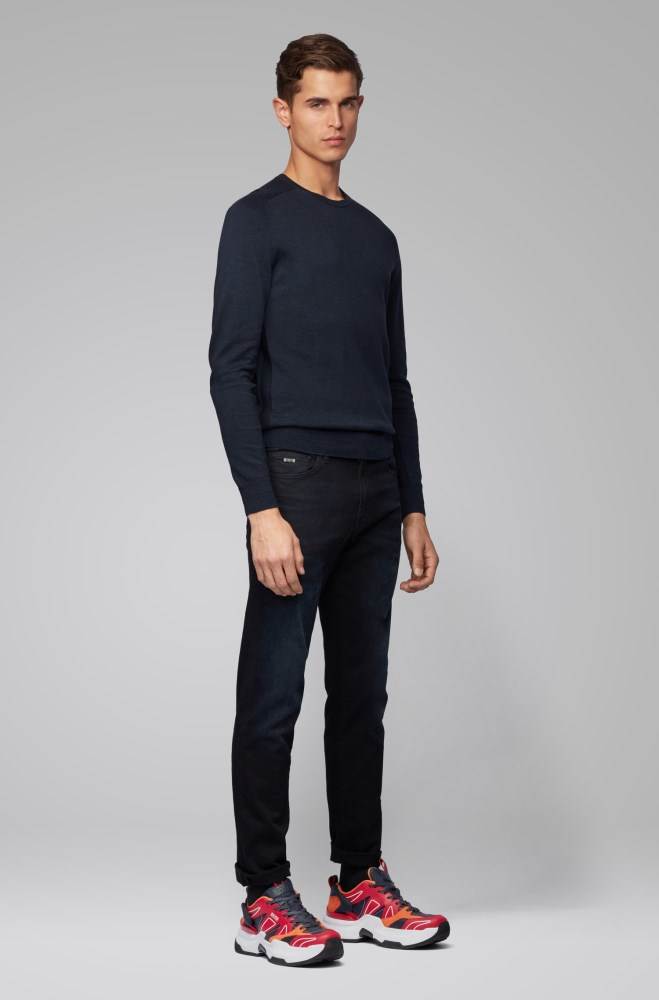 Hugo Boss Slim-fit sweater Mørke Blå | IRwbYtSS