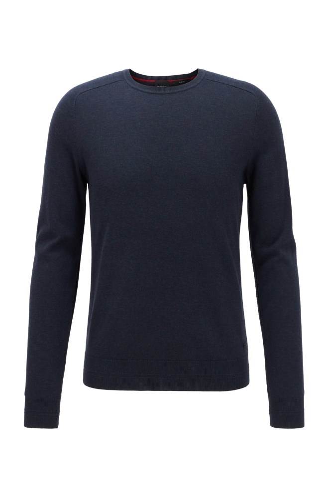 Hugo Boss Slim-fit sweater Mørke Blå | IRwbYtSS