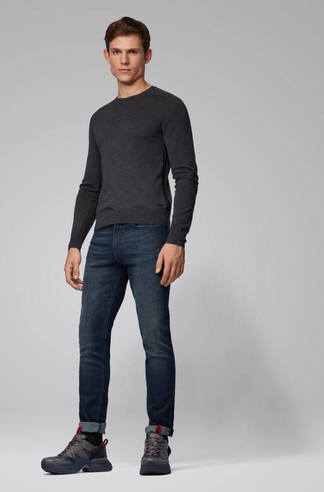 Hugo Boss Slim-fit sweater Mørke Grå | PimXTpYR