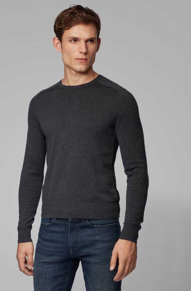 Hugo Boss Slim-fit sweater Mørke Grå | PimXTpYR