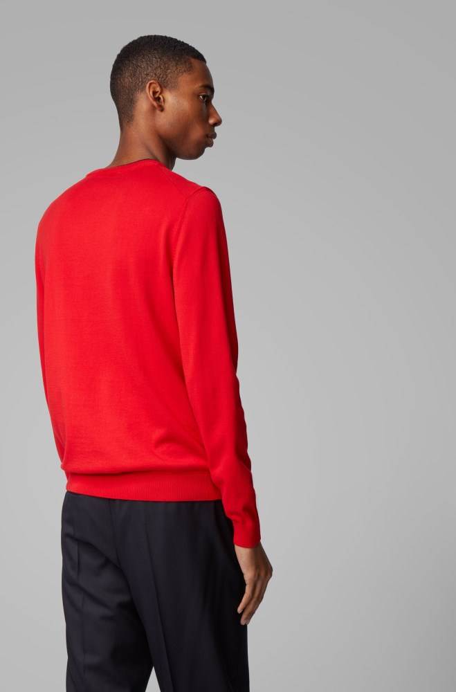 Hugo Boss Slim-fit sweater Rød | 4ZJQakXb