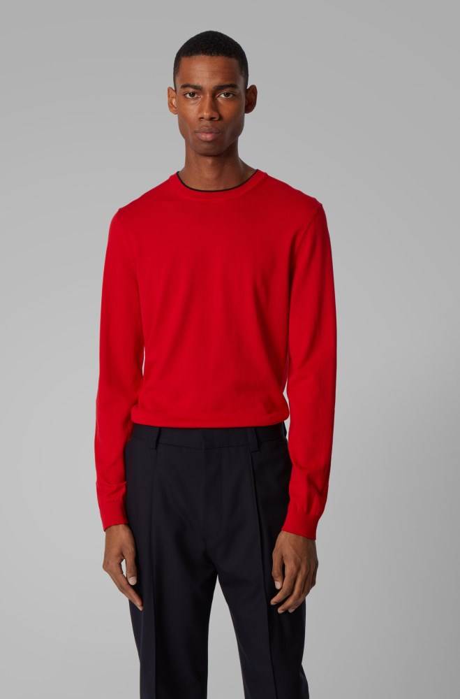 Hugo Boss Slim-fit sweater Rød | 4ZJQakXb