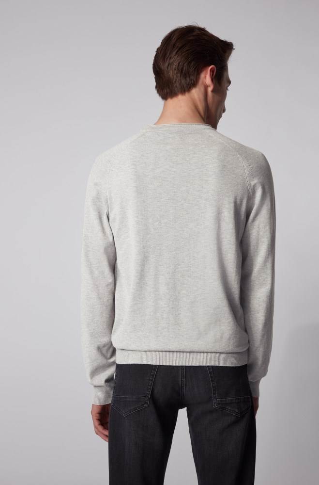 Hugo Boss Slim-fit sweater Sølv | ovZH6N44