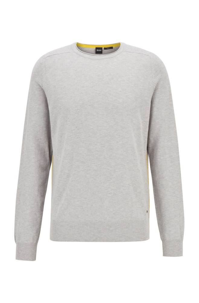 Hugo Boss Slim-fit sweater Sølv | ovZH6N44