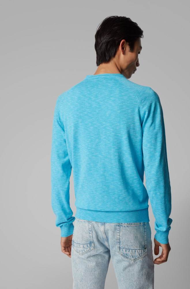 Hugo Boss Slim-fit sweater Turkis | o7ImLQnd