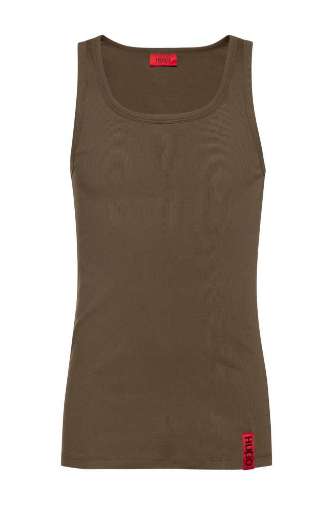 Hugo Boss Slim-fit tank top Mørke Grønn | GLFwP7mc